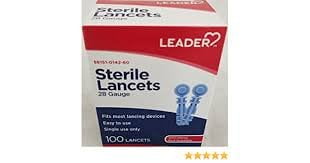 Leader Sterile Lancets 28 Gauge, 100 ct