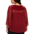thumbnail image 2 of Style & Co Women's Plus Size Swiss-Dot Velvet-Yoke Top Red Size 4X, 2 of 2
