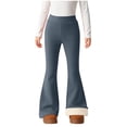 thumbnail image 2 of Antinious Girls Solid Fall Winter Fleece Loose Flared Warm Yoga Full Length Pants, 2 of 5