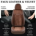 thumbnail image 6 of Coverado Full Set Car Seat Covers, Front and Back Seat Protectors, Faux Leather & Flannel Fashion Auto Accessories, Universal Fit Most Cars, SUVs Pickup Trucks, Coffee, 6 of 10