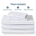 thumbnail image 7 of Bare Home Ultra-Soft Sheet Set - Premium 1800 Collection - Deep Pockets - 4-Pieces - California King, Pinstripe - White/Midnight, 7 of 7