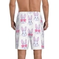 thumbnail image 3 of Kdxio Heart Rabbit Print Mens Sleep Shorts Bottoms Soft Comfy Pajama Wear Pants with Drawstring Pockets, 3 of 7