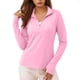 thumbnail image 1 of V Cuello 3/4 Manga Tops para las Mujeres Camisas de Entrenamiento con Protección Solar, Camisetas de Moda Primavera Verano Blusas de Túnica para Uso Diario, 1 of 7