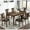 Walnut+black, variant on DRNANLIT 7-Piece Solid Wood Dining Table and Chairs Set, Grey – Modern 58.5 Inch Table with 6 Padded X-Back Chairs