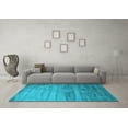 thumbnail image 3 of Ahgly Company Indoor Round Abstract Light Blue Contemporary Area Rugs, 6' Round, 3 of 4