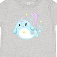 thumbnail image 4 of Inktastic Happy 1st Birthday with Cute Narwhal Stars and Bubbles Boys or Girls Baby T-Shirt, 4 of 5