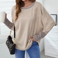 thumbnail image 4 of Moda mujer casual manga larga cuello redondo patchwork señoras tops sudaderas Fridja FKASFK2335, 4 of 6