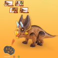 thumbnail image 4 of Estbridge Remote Control Triceratops Toy - Walking Dinosaur Model with Light & Sound  Movable Joints  Educational RC Dino Toy Gift for Toddlers, 4 of 8