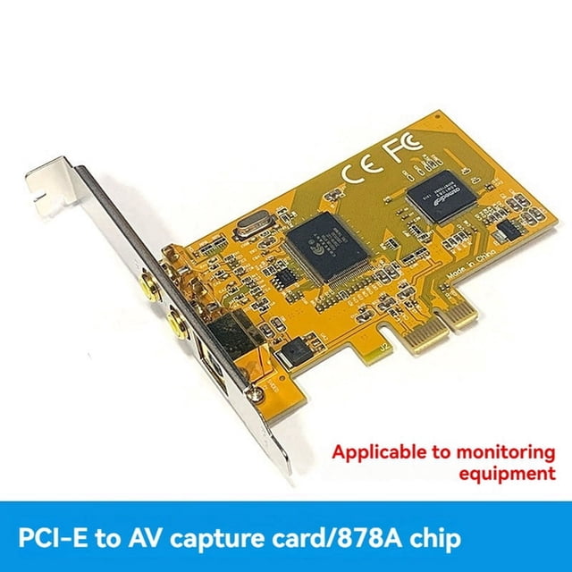 PCIE to AV 878A Video Capture Card PCIE Surveillance HD Image 640x480 2 PORTS AV Svhs Terminal Connector Capture Card