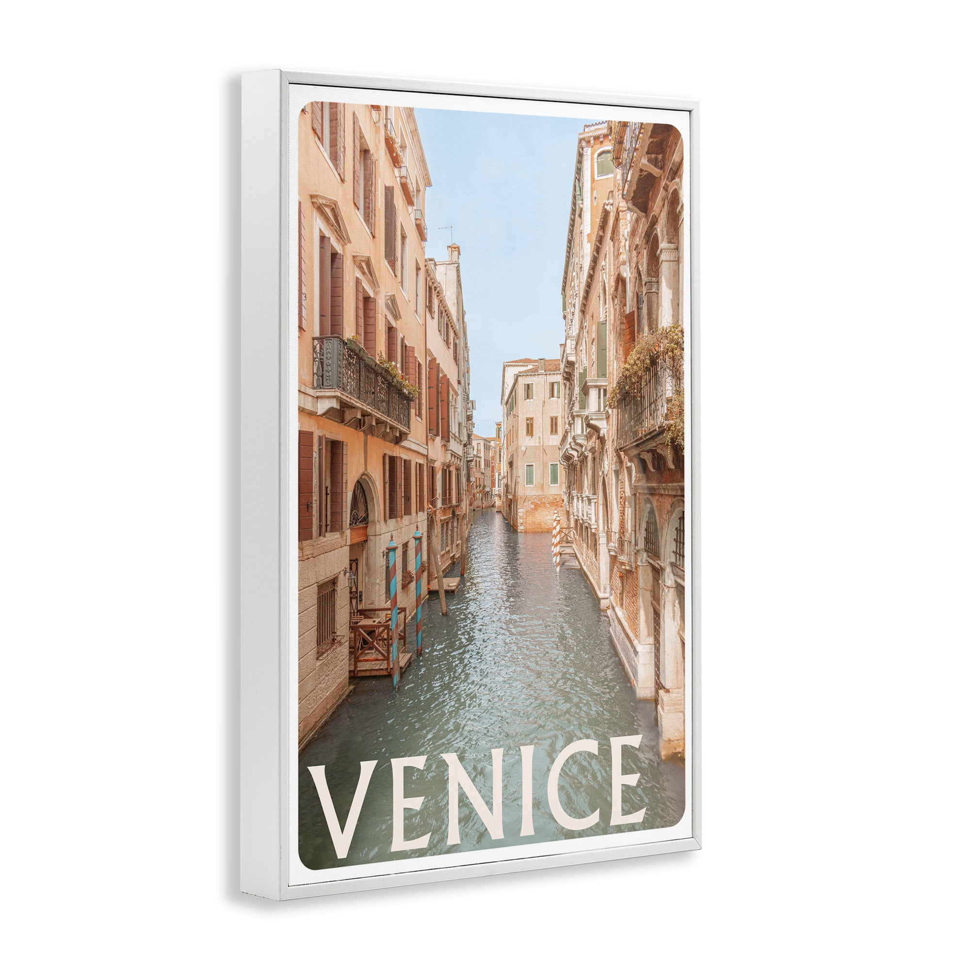 Stupell Industries Venice Canal Waterway White Framed Giclee Art, design by Erin Marie
