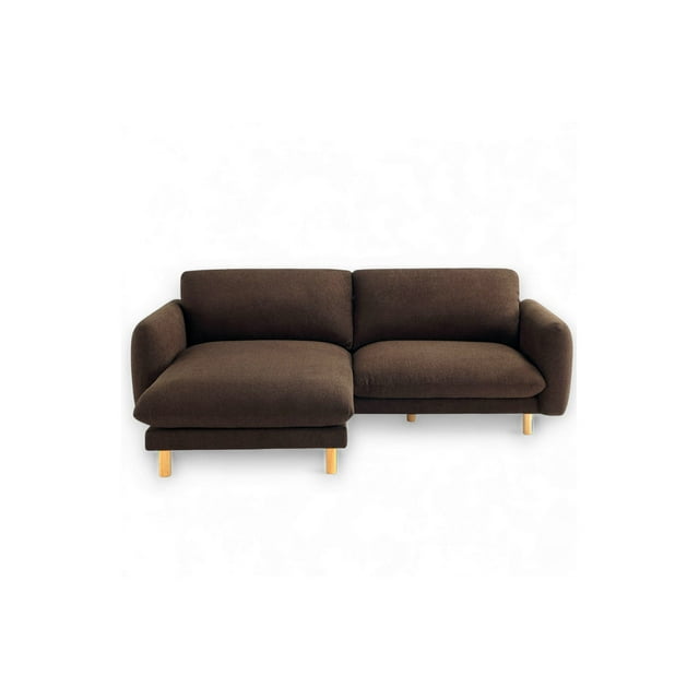 Style Prêt-à-Porter Canapé Sectionnel Convertible de 86 Pouces de Large, Canapés Modernes en L avec Méridienne Réversible Gauche/droite, Canapé Mi-Siècle avec Coussins Réversibles (Chocolat)