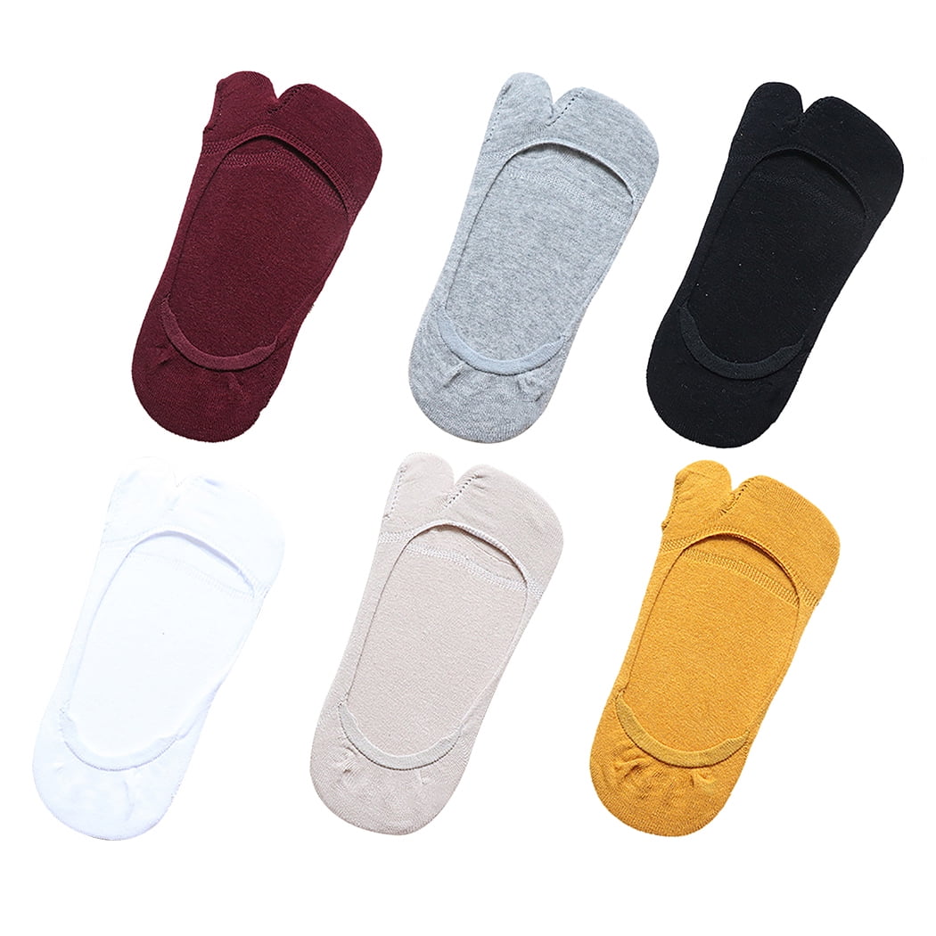 6 Pairs Flip Flop Socks Breathable Non-skid Cotton Socks No Show Socks ...