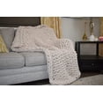 thumbnail image 5 of GOLD TEXTILES Chunky Knit Blanket Throw 50x60 Plush Soft Chenille Luxury Knitted Blanket Beige, 5 of 5