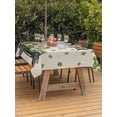 thumbnail image 2 of St Patrick's Day Shamrock Outdoor Tablecloth - 54x80 Inch Rectangle Dining Table Cover, Green Truck Lucky Four Leaf Beige Waterproof Outdoor Table Cloth with Umbrella Hole & Zipper for Picnic/Patio, 2 of 7