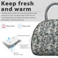 thumbnail image 3 of Camo Lunch Bag - Tactical Military Camouflage Print Insulated Tote, Durable Hunting Design Reusable Cooler for Outdoor Adventures (Woodland Army Style), 3 of 6