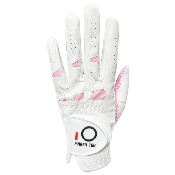 FINGER TEN Women’s Golf Gloves Ladies Left Hand Right Value 1 Pack, All Weather Extra Grip Size Fit Small Medium Large XL
