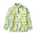thumbnail image 4 of Uorisanigo Lemon Print Kids Girls Sweatshirt Oversized Long Sleeve Pullover Top Comfortable Quarter Zipper Cropped Sweatshirt Half Zip Up Hoodies No Hood Fall Winter Clothes, 4 of 7