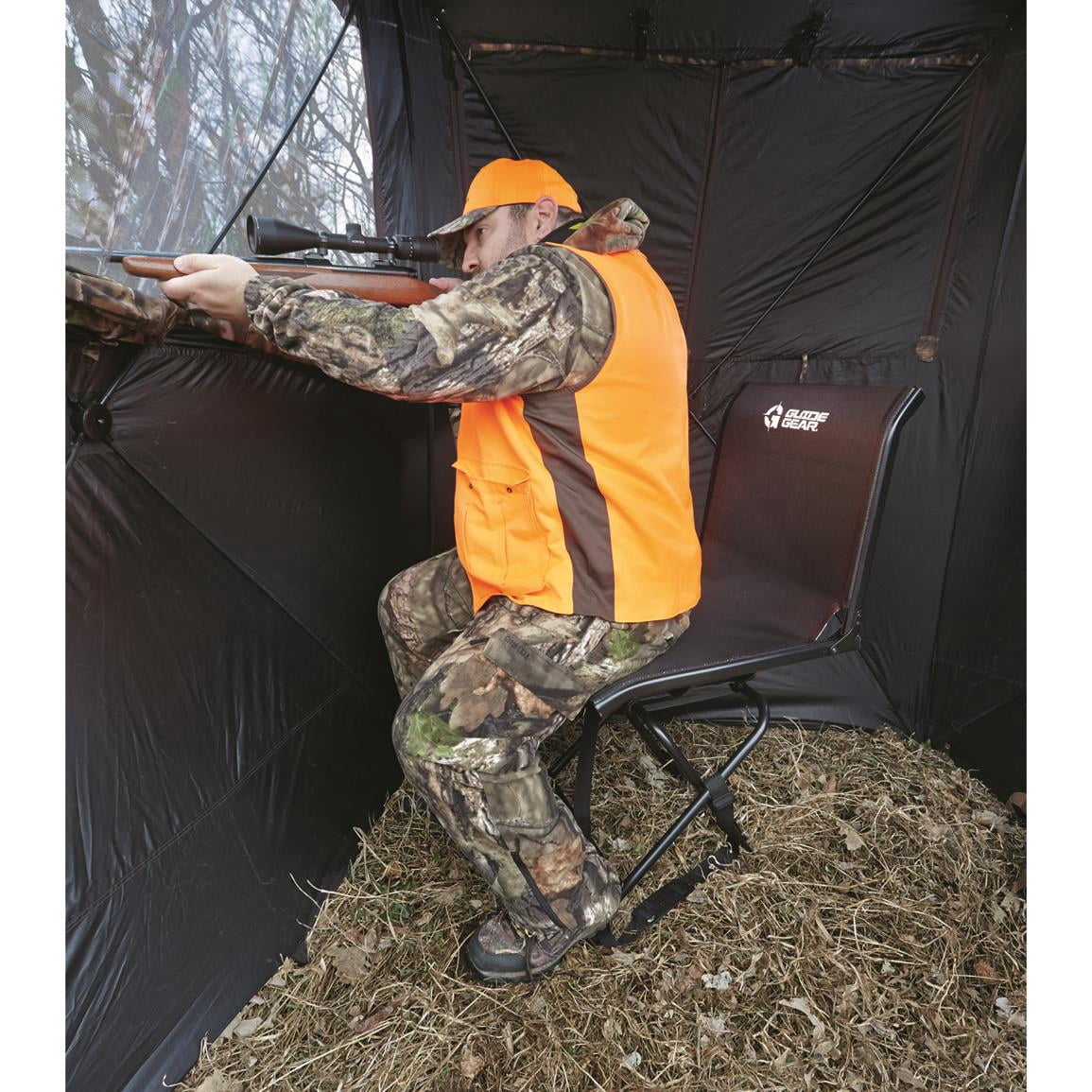 Guide Gear Big Boy Comfort Swivel Hunting Blind Chair, 500-lb. Capacity