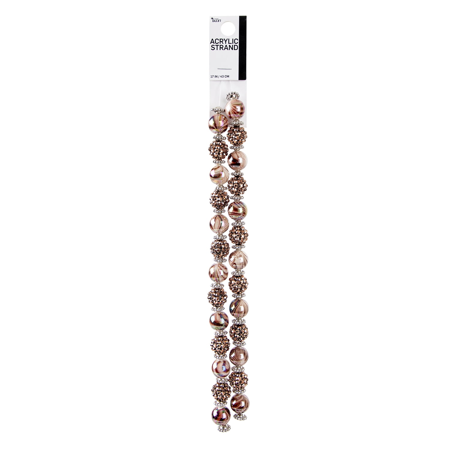 (2 pack) Cousin DIY Acrylic Brown Swirl Shambala Bead Strand, 17 in, 62 Piece, Unisex, AJM63518496