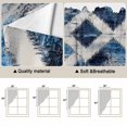thumbnail image 2 of Blue Grey Geometric Kitchen Window Curtains, Swag Curtains Valance for Bedroom Living Room Bathroom, Vintage Shabby Chic Abstract Stripes Rod Pocket Window Curtain Block Drapes 2 Panels 36"x36", 2 of 8