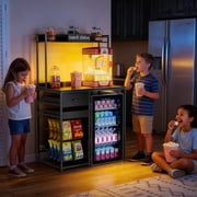GDLF Snack Bar Cabinet with Fridge Space, Compact Snack Organizer Coffee Station 35.86 W