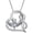 04-April-Simulated Diamond, variant on Claddagh Infinity Necklace for Women, S925 Sterling Silver White Gold -plated Birthstone Infinitive Love Heart Pendant Necklace Irish Jewelry Anniversary Birthday Gift