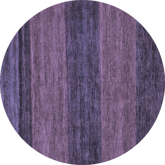 Ahgly Company Machine Washable Indoor Round Abstract Blue Modern Area Rugs, 8' Round