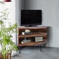 thumbnail image 4 of Newboti Furniture Fan Shape Reclaimed Wood Corner Media Table for Living Room Wise Use Your Space 91473, 4 of 11