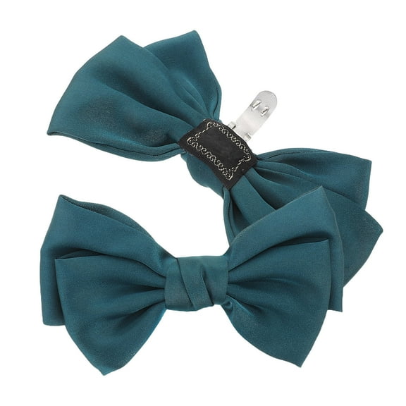 OFFIGAM 1Pair Vintage Dark Green Shoe Bows Clip on Detachable Wedding and Party Shoe Embellishments