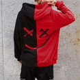 thumbnail image 1 of Spring and autumn new streetwear trend men's sweater casual men's and women's pullover hoodie trend two-color stitching topXXL Gao Jinjia LED, 1 of 2