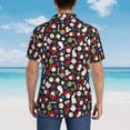 thumbnail image 4 of Pofeuu Rose Rabbit Print Hawaiian Shirt for Men Sleeves Casual Button Down Summer Beach Dress Shirts T-Shirts,Large, 4 of 7