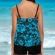 thumbnail image 3 of Trajes de baño tankini para mujer Trajes de baño de dos piezas con espalda de tiras y estampado conservador para mujer Traje de baño de dos piezas para mujer, 3 of 3