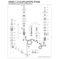 thumbnail image 6 of Kingston Brass KB956PXPN Victorian Mini-Widespread Bathroom Faucet with Pop-Up Drain, Polished Nickel, 6 of 7