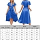 thumbnail image 2 of Vestido de mujer A Line Bow V Neck Vestidos casuales Moda para cóctel (Azul M) FLhrweasw Para estrenar, 2 of 8
