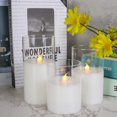 thumbnail image 4 of Velas LED sin llama GenSwin de vidrio transparente con control remoto (juego de 3), 4 of 5