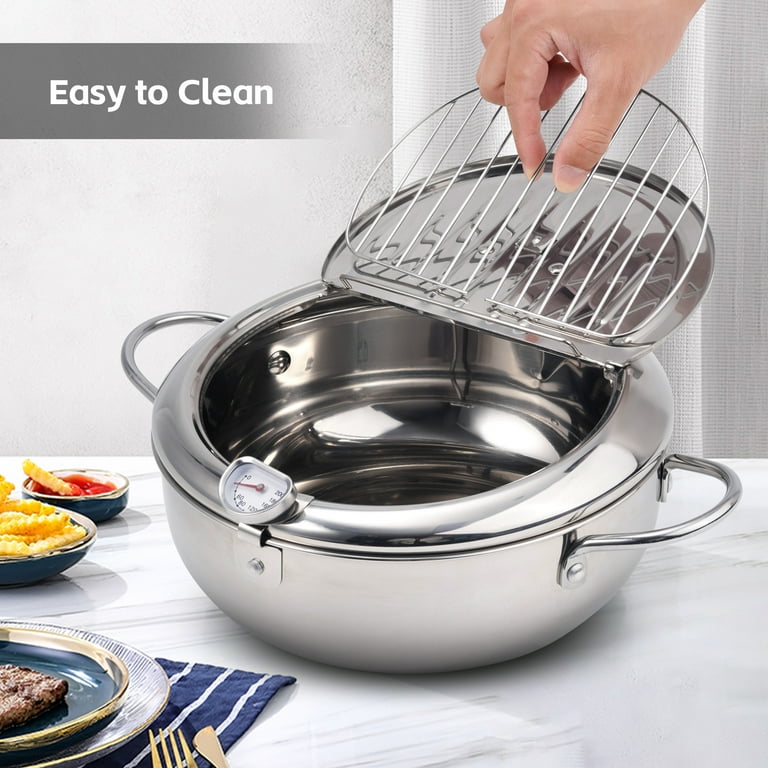 Hawsaiy 11 Inch Deep Fryer Pot, Japanese Style Cooking Pan Hawsaiy 11 Inch Deep Fryer Pot, Japanese Style Cooking Pan