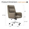 thumbnail image 3 of COLAMY Cocoon Modern Executive High Back Home Office Chair, Upholstered Desk Chair with Wheels, Vanity Chair with Head and Lumbar Support, Armrest (Camel), 3 of 12