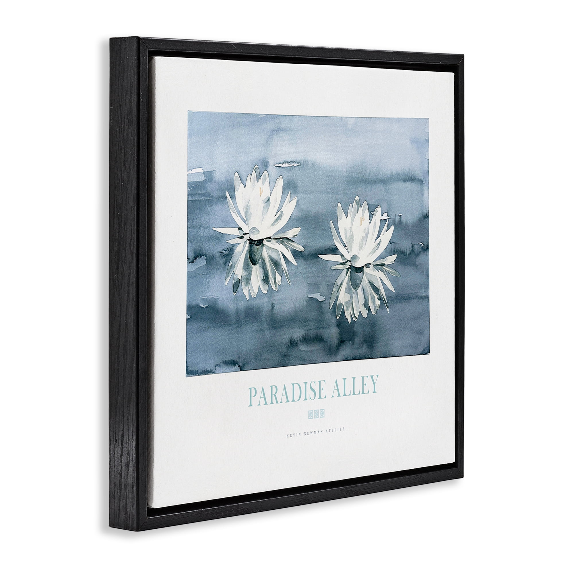 Stupell Industries Paradise Alley Water Lilies Black Framed Floater Canvas Wall Art, design by Jadei Graphics