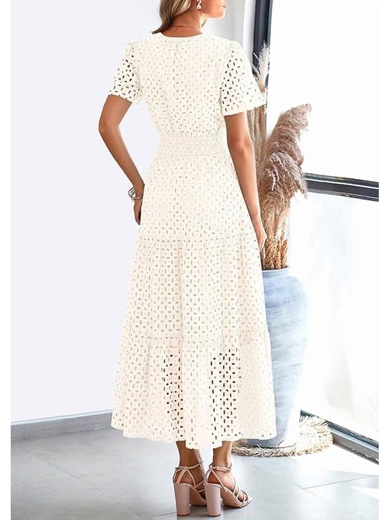 short sleeve summer maxi dress Long Modest Print Short Cap Sleeve Summer Maxi Dress Gown - NT074_B006