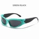 thumbnail image 1 of Wraparound sports glasses for women - Fashion Fashion Sports Shades Sunglasses-5. Green frame black temple/all gray part, 1 of 1