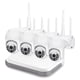 thumbnail image 1 of Sistema de videovigilancia inalámbrico, Kit de cámara IP de seguridad impermeable, P2P, NVR, H.265, 8 canales, 3MP, Audio, WIFI, PTZ, detección humana, 1 of 4