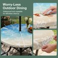thumbnail image 5 of Round Outdoor Tablecloth with Umbrella Hole and Zipper, Blue Beige Ombre Coastal Tablecloth with Elastic Waterproof, Nautical Beach Starfish Coral Summer Patio Table Covers for 45" - 54" Pool Tables, 5 of 9