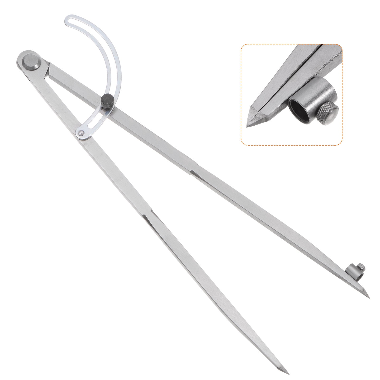 Uxcell Wing Divider Compass 16 Inch 400mm Adjustable Lockable Compass with Pencil Holder for Geometry Drawing