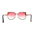 thumbnail image 4 of Intricate Metal Jewel Pearl Trim Rimless Metal Rim Butterfly Sunglasses Gold Pink, 4 of 4