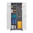 thumbnail image 5 of Aukfa 72" Metal Garage Storage Cabinets, Lockable Broom Closet Storage Cabinet with Shelves for Basement/Office/Laundry Room, White, 5 of 8