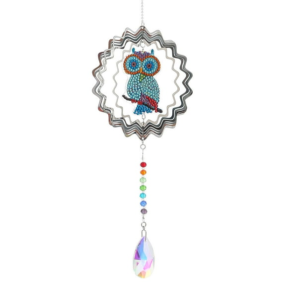 DIY Diamond Painting Wind Chime Animal Pattern Drill Diamond Embroidery Kit DIY Home Hanging Decoration