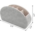 thumbnail image 2 of Organisateur de Télécommande avec Fond en Métal Stable pour Table Ou Bureau, Rangement en Cuir pour Télécommande TV avec 5 Compartiments Spacieux (Gris avec Fond en Métal), 2 of 7