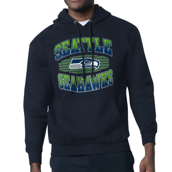 Men's Starter College Navy Seattle Seahawks Team Grit Graphic Hoodie