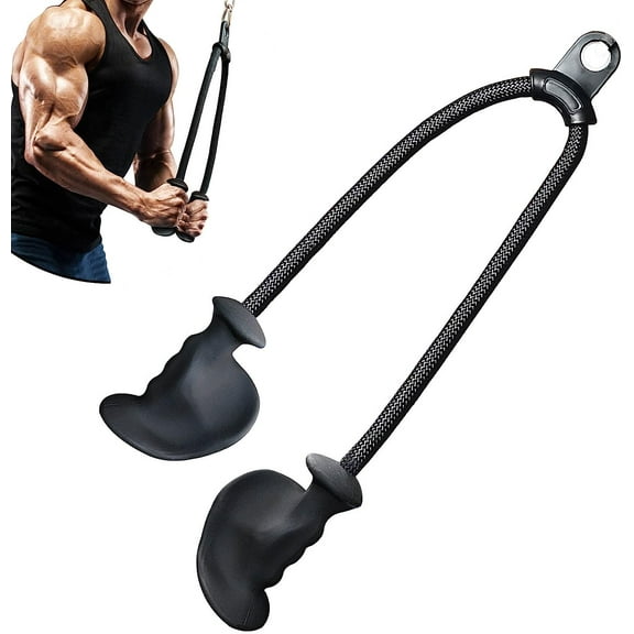 Ergonomic Tricep Rope Pulldown Attachments, Upgraded 27 32 40 & 47 Inch Extra Long Triceps Rope Cable Attachments for Gym, LAT Pull Down Bar for Cable Machine, Tricep Workout Cable Attachments