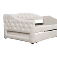 thumbnail image 3 of Noble House Twin XL Linen Upholstered Daybed, Tufted Frame with 7-Color LED Belt and 2 Storage Drawers, Beige, 3 of 11